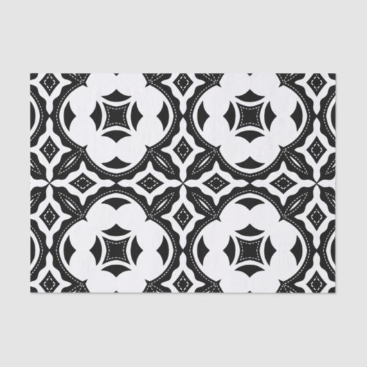 Tijdelijk esthetisch zwart-wit patroon tissuepapier (Voorkant)