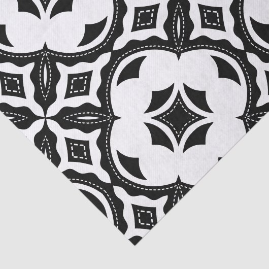 Tijdelijk esthetisch zwart-wit patroon tissuepapier (Detail)