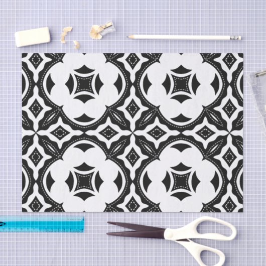 Tijdelijk esthetisch zwart-wit patroon tissuepapier (Craft)