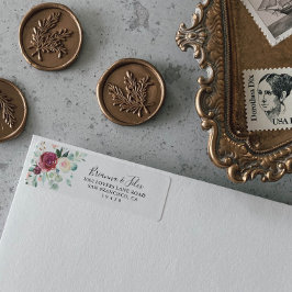 Tijdelijk Eucalyptus Floral Return-adres Etiket