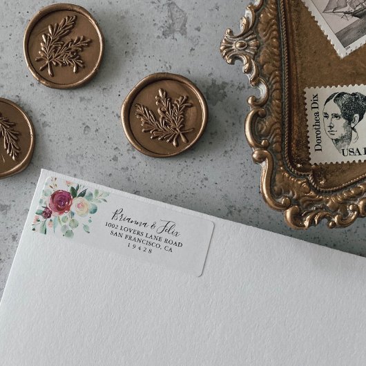 Tijdelijk Eucalyptus Floral Return-adres Etiket