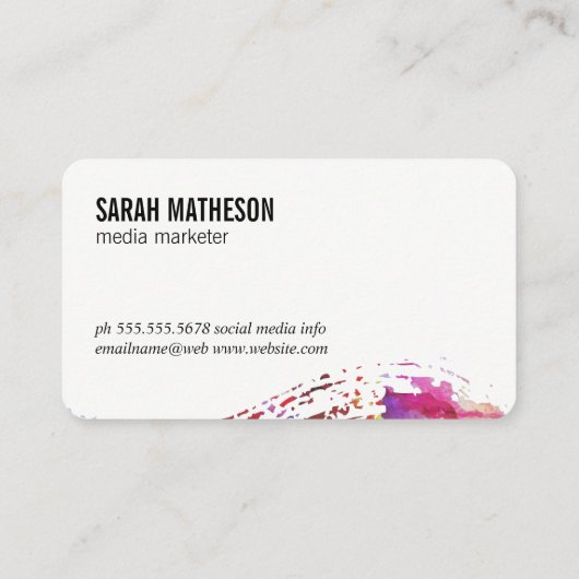 Tijdelijk geborsteld textuurmonogram visitekaartje (Achterkant)