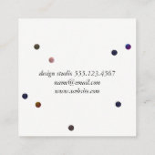 Tijdelijk gekleurde Stippen Vierkante Visitekaartje (Achterkant)