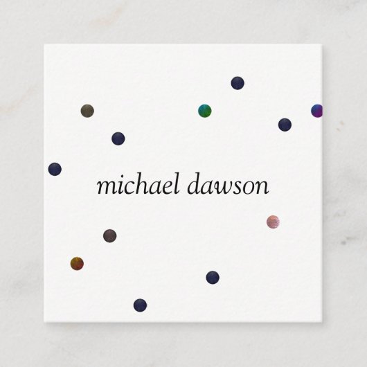 Tijdelijk gekleurde Stippen Vierkante Visitekaartje (Voorkant)