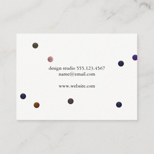 Tijdelijk gekleurde Stippen Visitekaartje (Achterkant)
