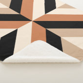 Tijdelijk geometrisch kleurenblok Bruin Sherpa Deken (3/4)