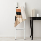 Tijdelijk geometrisch kleurenblok Bruin Sherpa Deken (In situ)