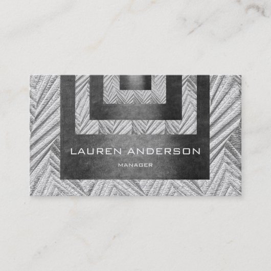 Tijdelijk geometrische gravure van grijs 3D Vip Visitekaartje (Voorkant)
