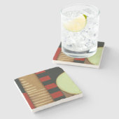 Tijdelijk gepanelde verf van vlot stenen onderzetter (Zijkant)