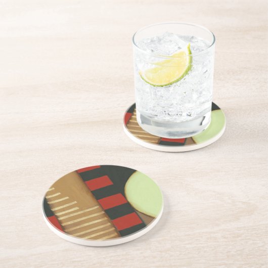 Tijdelijk gepanelde verf van vlot zandsteen onderzetter (Zijkant)