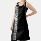 Tijdelijk gepersonaliseerd zwart wit schort (Insitu)