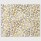 Tijdelijk Golden Leopard White Animal Skin Vip Cadeaupapier (Vlak)