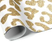 Tijdelijk Golden Leopard White Animal Skin Vip Cadeaupapier (Rol Hoek)