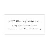 Tijdelijk grafisch minimalistisch terugkeeradres rubberstempel (Afrduk)