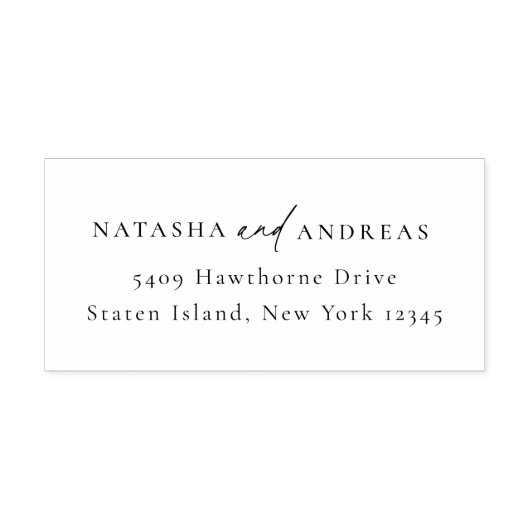 Tijdelijk grafisch minimalistisch terugkeeradres rubberstempel (Afrduk)