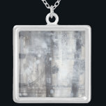 Tijdelijk grijs schilderen zilver vergulden ketting<br><div class="desc">Dit hedendaagse grijze schilderij is het werk van Jennifer Goldberger. Een dikke grijze hanger op het stuk als een zware mist. Koop vandaag nog een kopie van deze afdruk!</div>