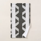 Tijdelijk grijs wit driehoekje stripe patroon bad handdoek (Handdoek)