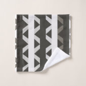 Tijdelijk grijs wit driehoekje stripe patroon bad handdoek (Wasdoekje)