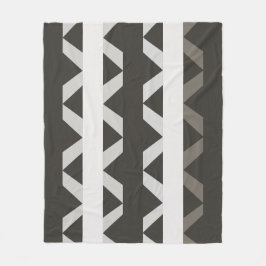 Tijdelijk grijs wit driehoekje stripe patroon fleece deken