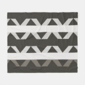 Tijdelijk grijs wit driehoekje stripe patroon fleece deken (Voorkant (Horizontaal))