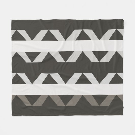 Tijdelijk grijs wit driehoekje stripe patroon fleece deken (Voorkant (Horizontaal))