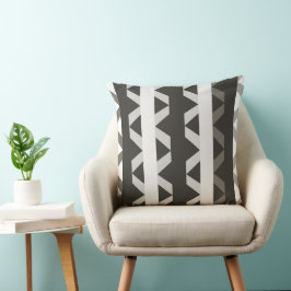 Tijdelijk grijs wit driehoekje stripe patroon kussen