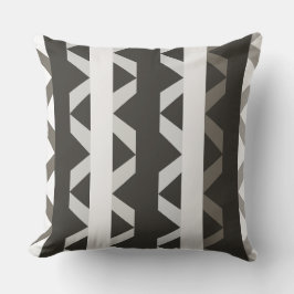 Tijdelijk grijs wit driehoekje stripe patroon kussen