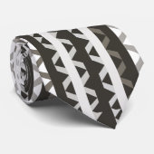 Tijdelijk grijs wit driehoekje stripe patroon stropdas (Opgerold)