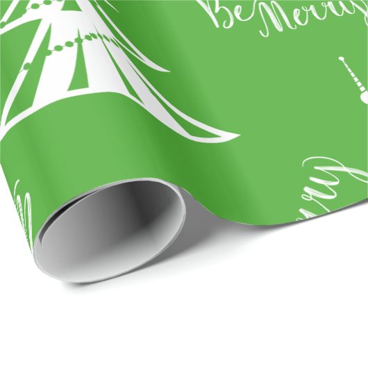 Tijdelijk groen en wit kerstfeest cadeaupapier (Rol Hoek)