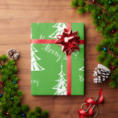 Tijdelijk groen en wit kerstfeest cadeaupapier
