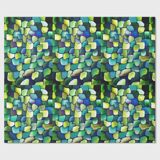 Tijdelijk groen patroon cadeaupapier (Vlak)