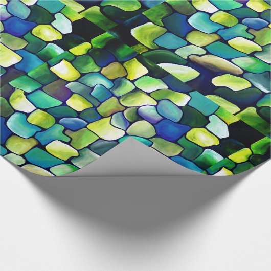 Tijdelijk groen patroon cadeaupapier (Hoek)