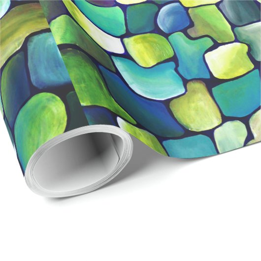 Tijdelijk groen patroon cadeaupapier (Rol Hoek)