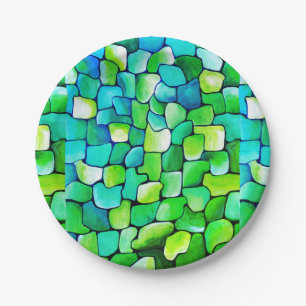 Tijdelijk groen patroon papieren bordje