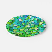 Tijdelijk groen patroon papieren bordje (Gekanteld)