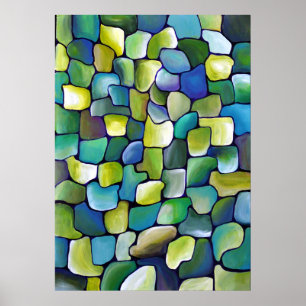 Tijdelijk groen patroon poster