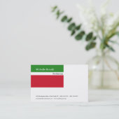 Tijdelijk groen rood wit minimalistisch modern visitekaartje (Staand voorkant)