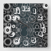 Tijdelijk industrieel ontwerp vierkante klok (Voorkant)