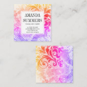 Tijdelijk kleurrijk artistiek vierkante visitekaartje (Voorkant / Achterkant)