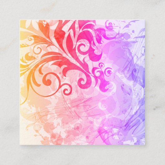 Tijdelijk kleurrijk artistiek vierkante visitekaartje (Achterkant)