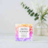 Tijdelijk kleurrijk artistiek vierkante visitekaartje (Staand voorkant)