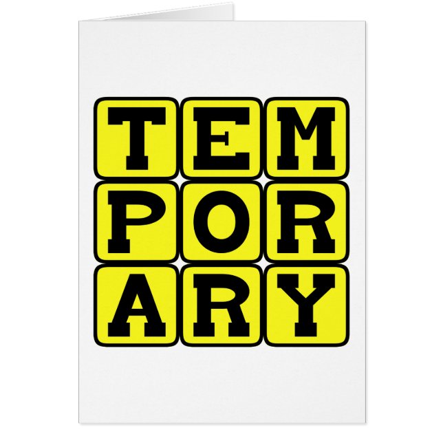 Tijdelijk, kortlopend (Voorkant)
