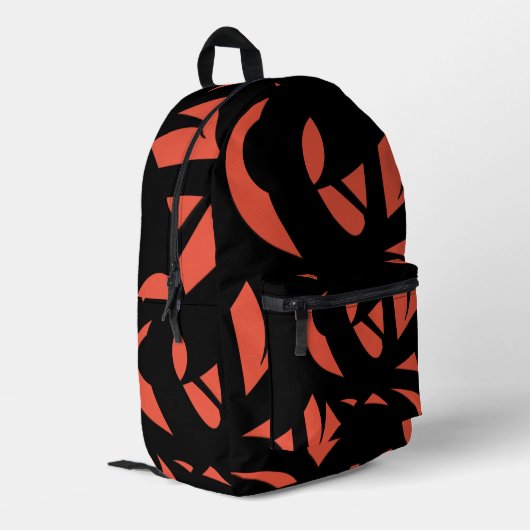 Tijdelijk kunstwerk Oranje/zwart drawstring tas (Achterkant Hoek Links)