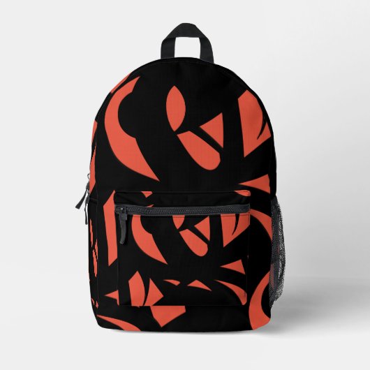 Tijdelijk kunstwerk Oranje/zwart drawstring tas (Voorkant)