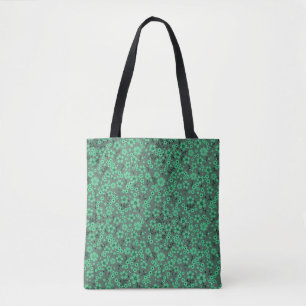 Tijdelijk leuk groen bloemmotief tote bag