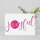 Tijdelijk leuk roze en wit folie feestdagenkaart (Staand Voorkant)