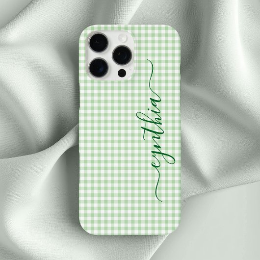 Tijdelijk lichtgroen geruit signatuur Case-Mate iPhone case