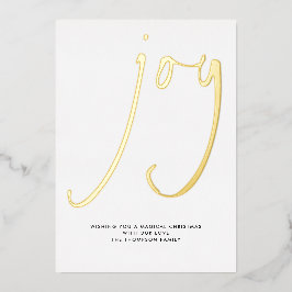 Tijdelijk Manuscript Joy Kerstmis Gold Folie Feestdagenkaart