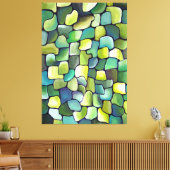 Tijdelijk minimalisme groen artdeco-patroon canvas afdruk (Insitu (Woonkamer))