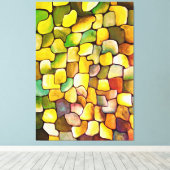 Tijdelijk minimalisme groen artdeco-patroon canvas afdruk (Insitu (Houten vloer))